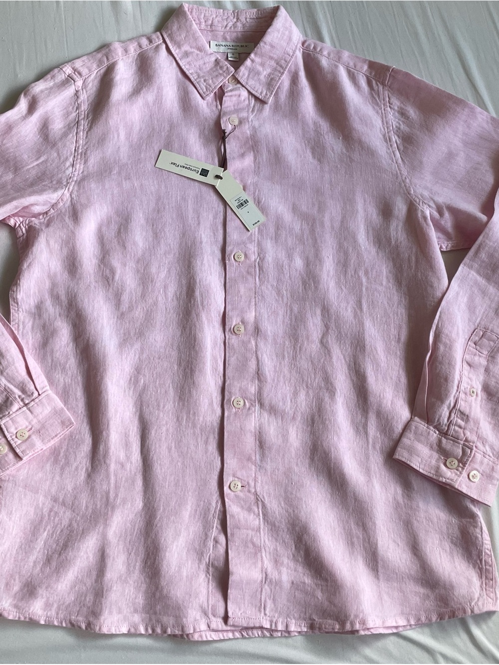 Banana Republic Men’s Pink Linen Button-Down Shirt / S